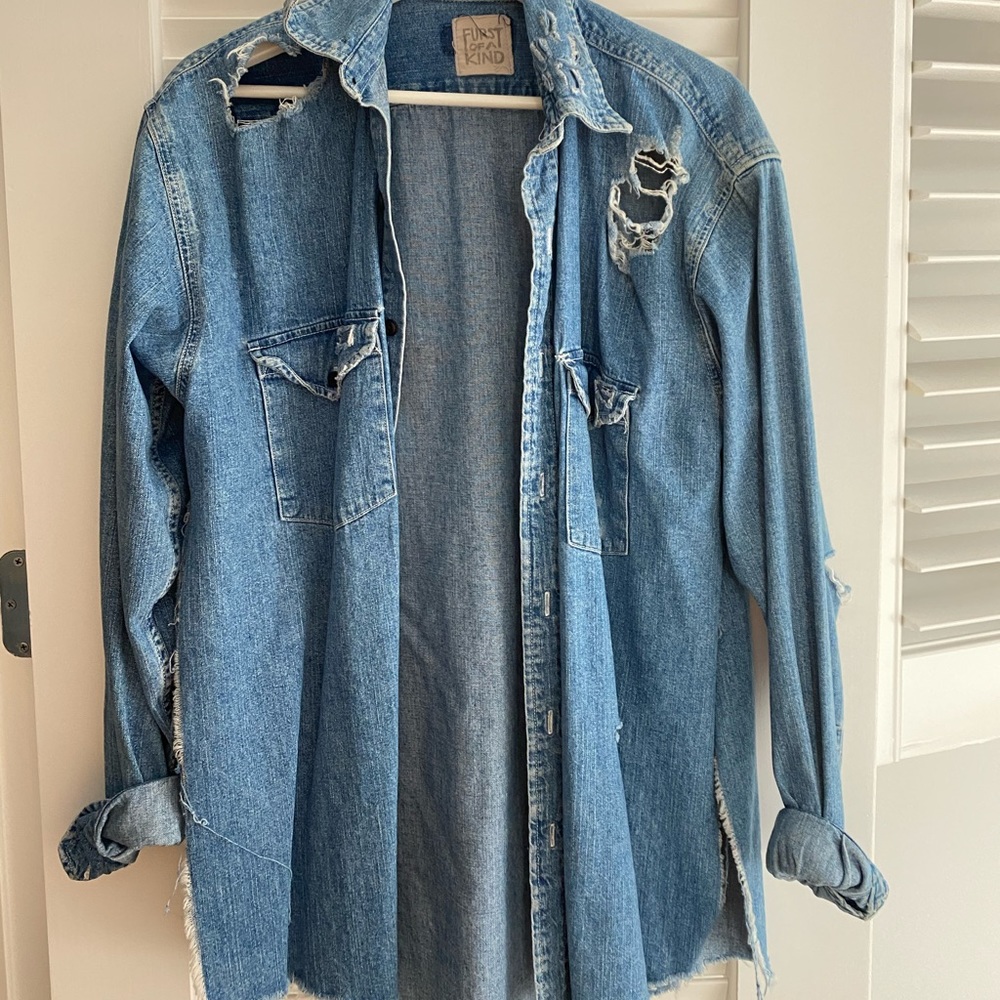 First of a Kind ripped jean jacket
